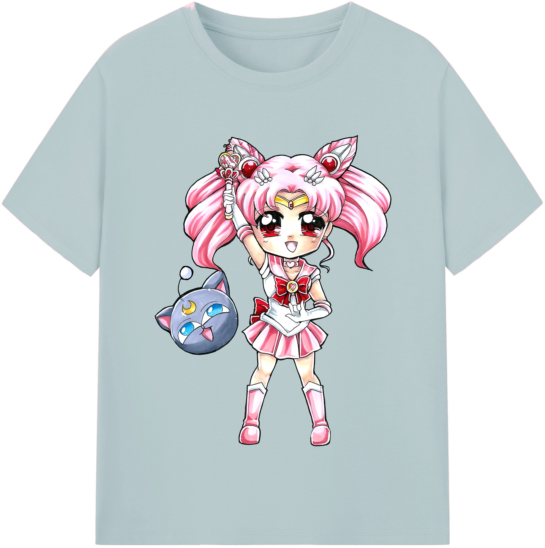 （画像用） 美少女戦士セーラームーン ちびうさ Sailor Moon Chibiusa Tsukino Usagi Small Lady Serenity 綿100％半袖Tシャツ（フロントプリント）